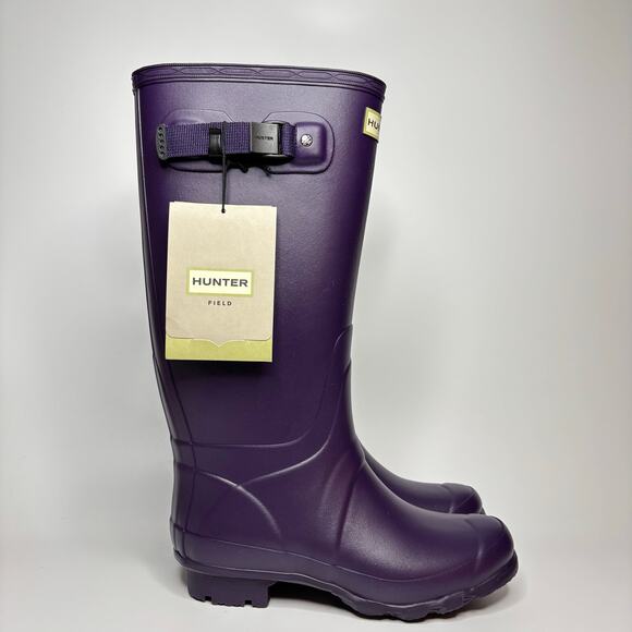 Hunter Field Huntress Tall Wellington Rain Boots in Dark Iris - Picture 1 of 9